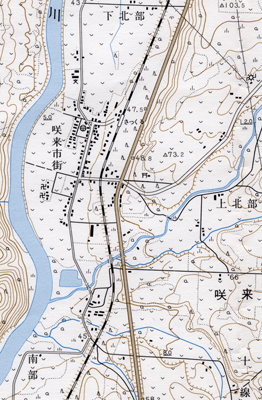 2万5千分の1地形図「音威子府」(昭和57年修正測量)を約1.2倍に拡大。