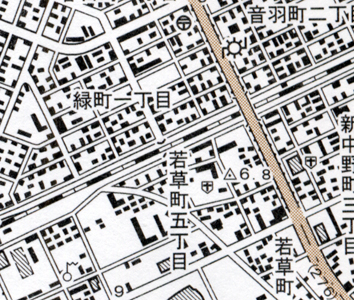2万5千分の1地形図「苫小牧」（平成19年更新）を約3倍に拡大。