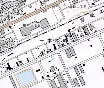 2万5千分の1地形図「勇払」（平成18年更新）を約2倍に拡大。