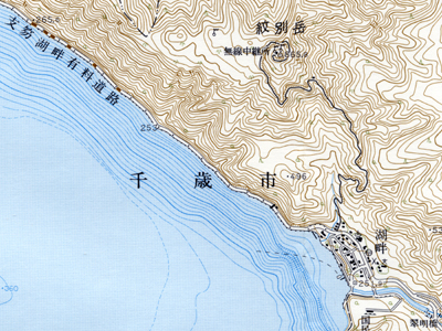 5万分の1地形図「樽前山」（昭和53年第2回編集。約1.2倍に拡大）。
